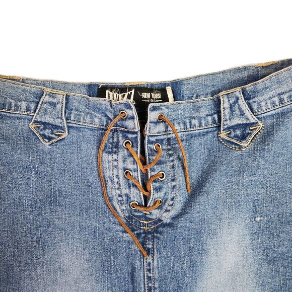 Quizz New Denim Skirt Womens 5/6 Midi Y2k Style Lace Front Low Rise Bratz 90s‎ - Picture 2 of 9